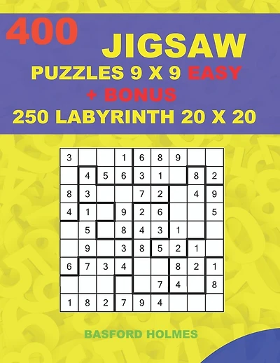 400 JIGSAW puzzles 9 x 9 EASY + BONUS 250 LABYRINTH 20 x 20: Sudoku EASY levels and Maze puzzles very hard level
