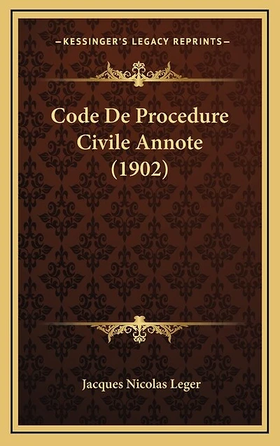 Code De Procedure Civile Annote (1902)