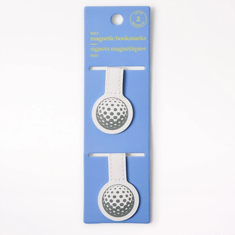 Set Of 2 Magnetic Bookmarks Golf Ball