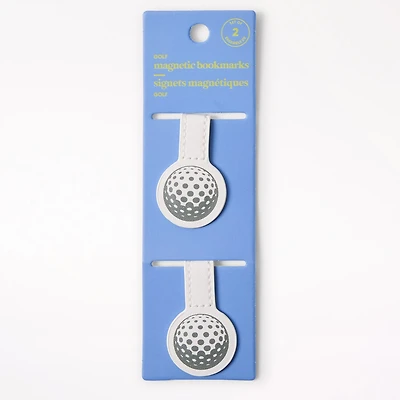 Set Of 2 Magnetic Bookmarks Golf Ball