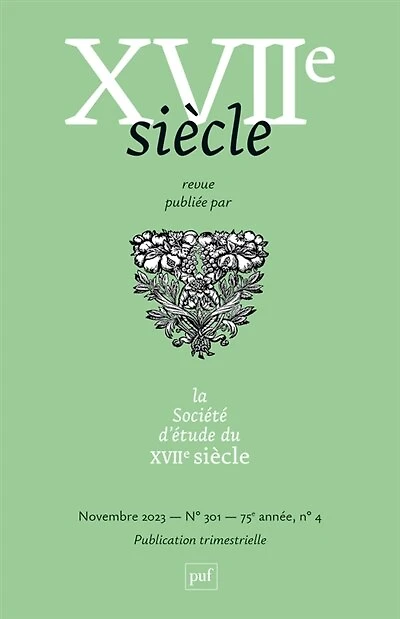 Dix-septième siècle, n°301. Approches écologiques du XVIIe siècle