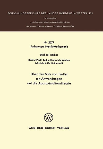Über den Satz von Trotter mit Anwendungen auf die Approximationstheorie