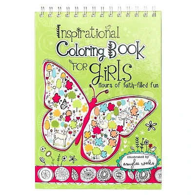 Coloring Book Wirebound Inspirational for Girls