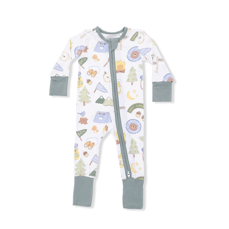 Camping Blue 2 Way Zipper Romper