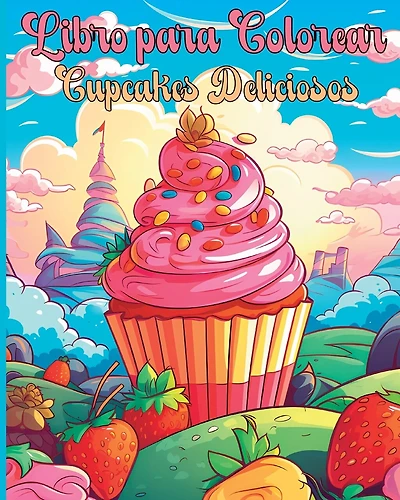 Libro para Colorear Pastelitos Deliciosos: Encantador Viaje de Colorear Dulces para Niños y Niñas