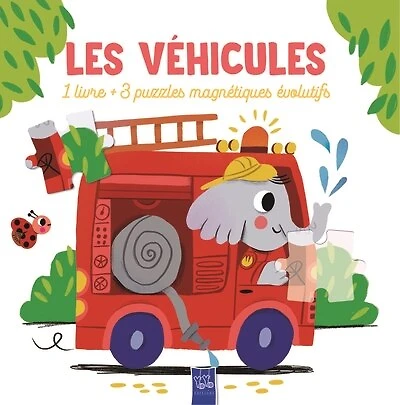 Les véhicules : 1 livre + 3 puzzles magnétiques évolutifs: 1 livre + 3 puzzles magnétiques évolutifs