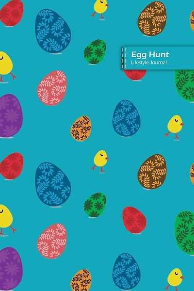 Egg Hunt Lifestyle Journal, Blank Write-in Notebook, Dotted Lines, Wide Ruled, Size (a5) 6 X 9 In (royal Blue)