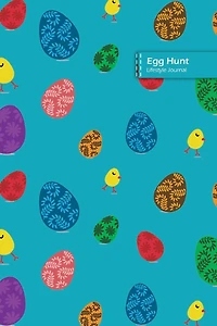 Egg Hunt Lifestyle Journal, Blank Write-in Notebook, Dotted Lines, Wide Ruled, Size (a5) 6 X 9 In (royal Blue)