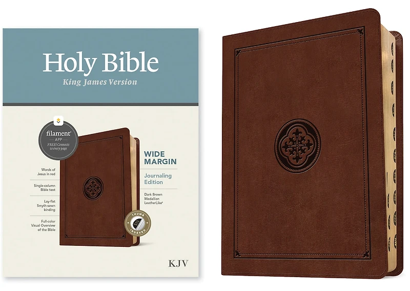 KJV Wide Margin Bible, Filament Enabled (Hardcover LeatherLike, Ornate Tile Black, Red Letter)