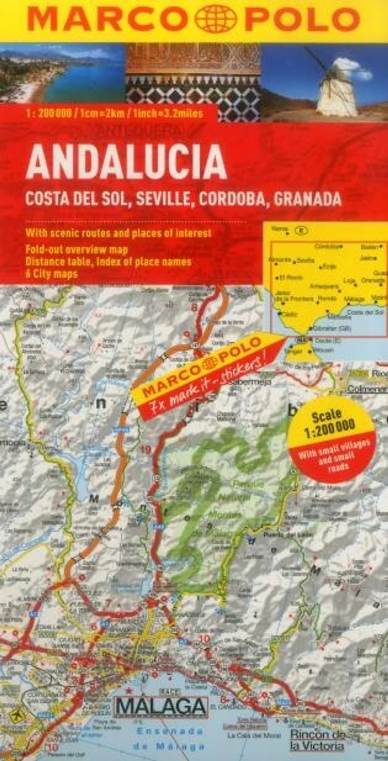 Andalucia, Costa Del Sol, Seville, Cordoba Marco Polo Map