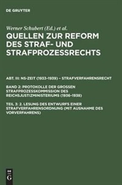 2. Lesung des Entwurfs einer Strafverfahrensordnung (mit Ausnahme des Vorverfahrens)