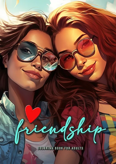 Friendship Coloring Book for Adults: best friends Coloring Book Grayscale best girl friends Coloring Book BFF Friendship Coloring Book for Teenagers A4 52 P