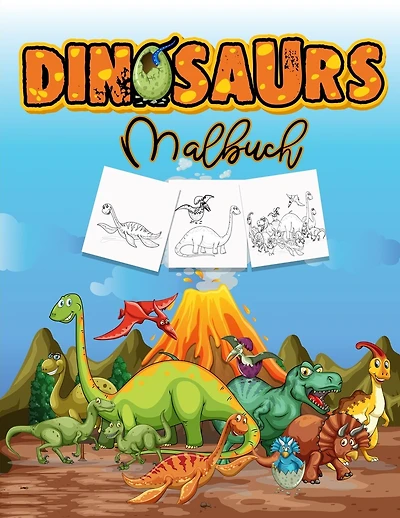 Dinosaurier Malbuch: Aktivitätsbuch Für Kinder, Lernen Sie Dinosaurier Namen Und Farbe Sie