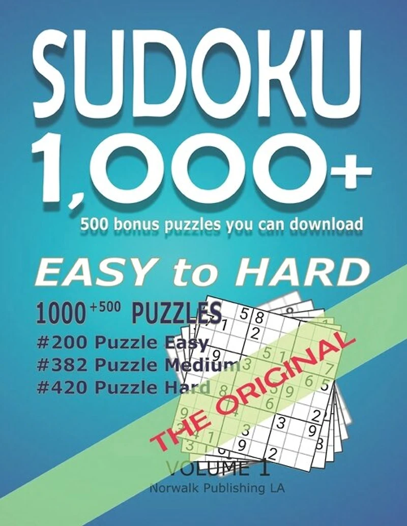 1,000+ Sudoku Puzzles Easy to Hard: Sudoku Puzzle Book for Adults from Easy to Hard - Volume 1 With Solution