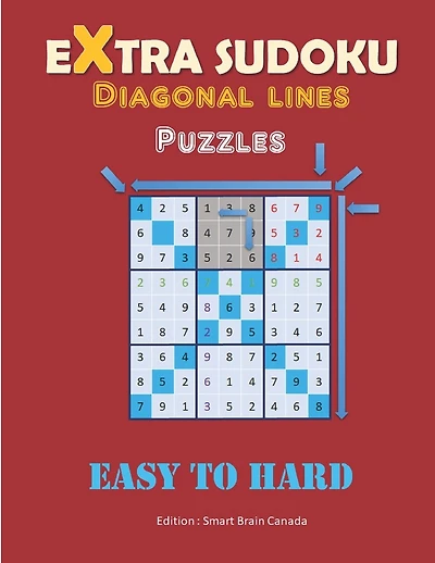 Extra SUDOKU - LARGE PRINT - Diagonal lines: 2 Puzzles Per Page