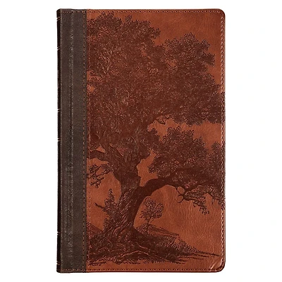 KJV Bible Giant Print Standard-size Faux Leather HC, Brown Tree
