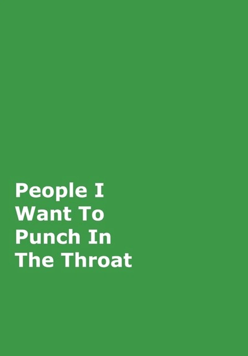 People I Want To Punch The Throat: Black Cover Design Gag Notebook, Journal