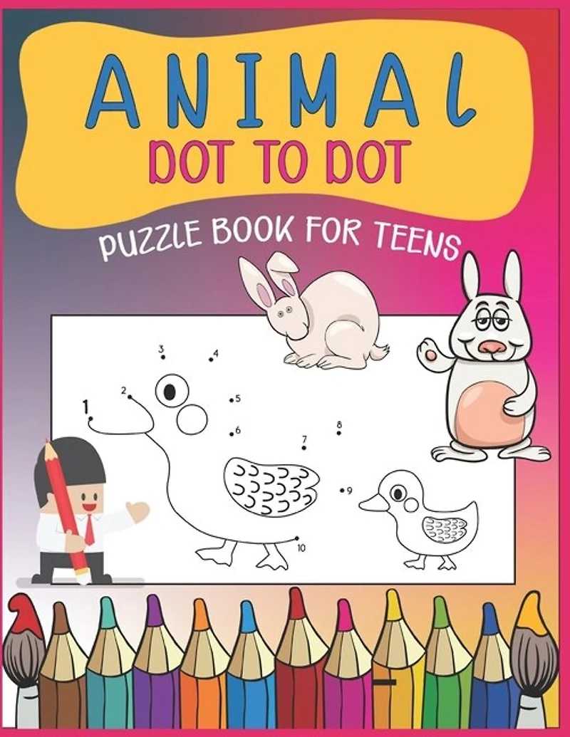 Animal Dot To Dot Puzzle Book For Teens