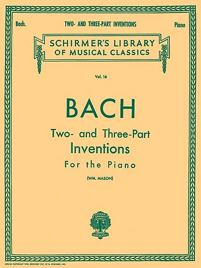 30 Two- and Three-Part Inventions: Schirmer Library of Classics Volume 16 Piano Solo