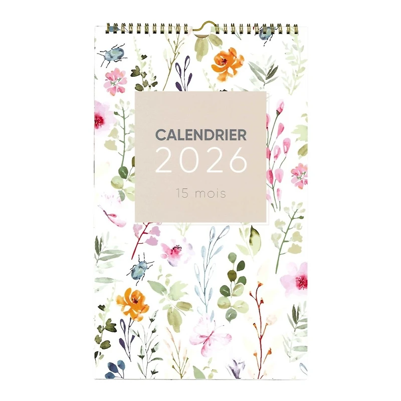 2026 Calendar Mural Fleurs Bi