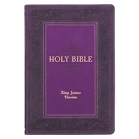 KJV Study Bible, Large Print Faux Leather - Thumb Index, King James Version Holy Bible, Purple Two-tone