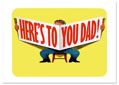 Reading a Giant Newspaper Father's Day Greeting Card