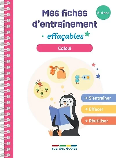 Calcul: mes fiches d'entraînement effaçables