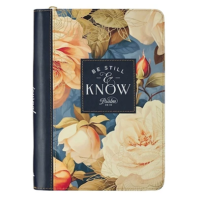 Journal Classic Zip Navy Be Still Ps. 46:10