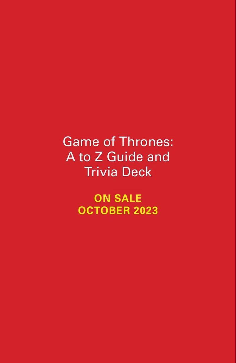 Game of Thrones: A to Z Guide & Trivia Deck