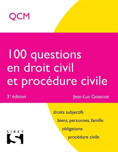100 questions en droit civil et procédure civile: QCM