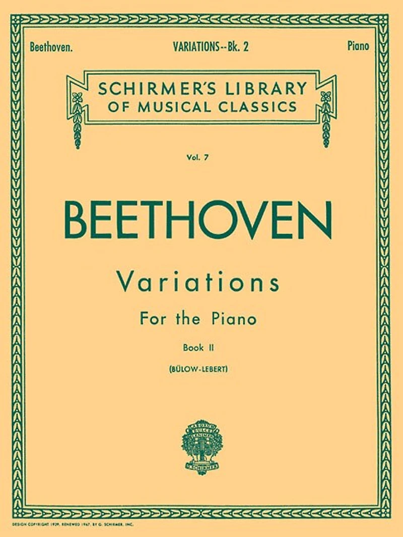 Variations - Book 2: Schirmer Library Of Classics Volume 7 Piano Solo