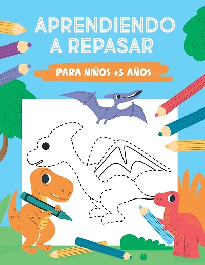 Aprendiendo a repasar para niños +3 años: Libro de actividades para niños: aprender a trazar y colorear animales: un libro de trabajo de rastreo para niños principiantes para niños pequeños y preescolares