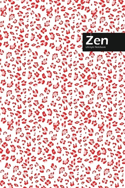 Zen Lifestyle, Animal Print, Write-in Notebook, Dotted Lines, Wide Ruled, Medium Size 6 X 9 Inch (red)