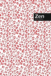 Zen Lifestyle, Animal Print, Write-in Notebook, Dotted Lines, Wide Ruled, Medium Size 6 X 9 Inch (red)