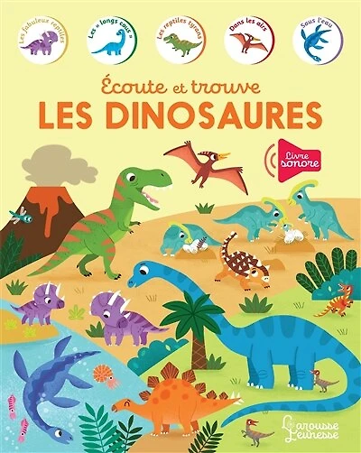 Les dinosaures: écoute et trouve