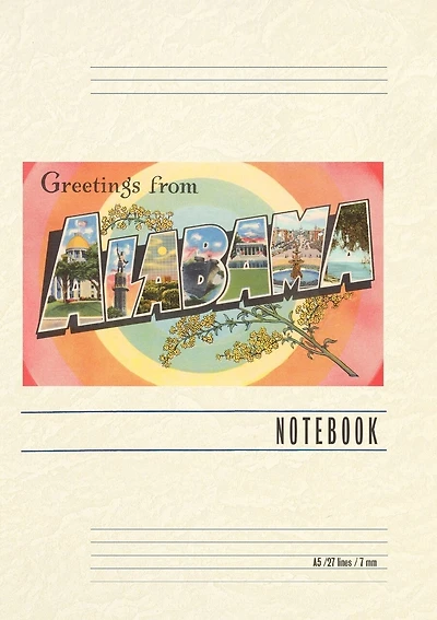 Vintage Lined Notebook Greetings from Alabama