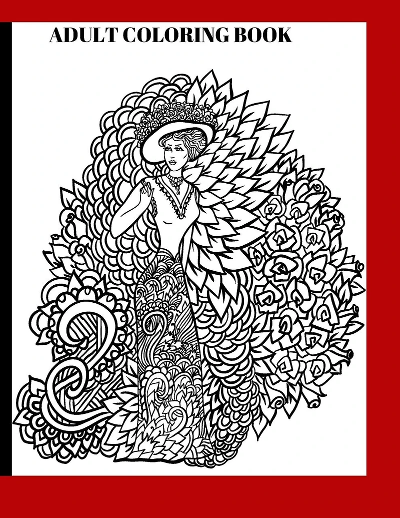 Adult coloring book: Beautiful Women and pattern with flowers