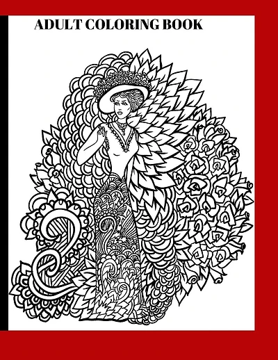 Adult coloring book: Beautiful Women and pattern with flowers
