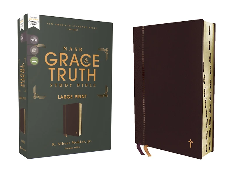 NASB, The Grace and Truth Study Bible (Trustworthy Practical Insights), Large Print, Hardcover, Green, Red Letter, 1995 Text, Comfort Print