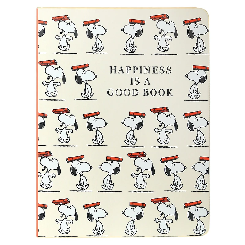 6x8 Vegan Leather Journal Snoopy Happiness Good Book