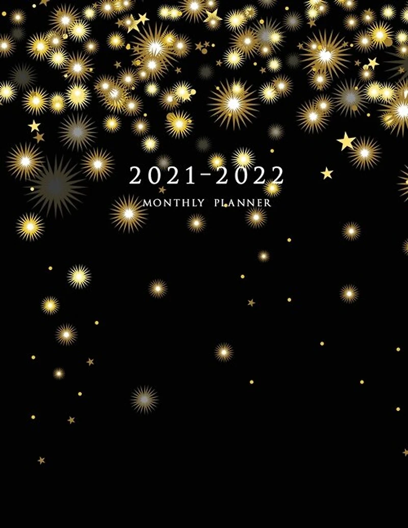 2021-2022 Monthly Planner: Large Two Year Planner (christmas Gold Snowflakes)