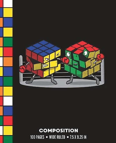 Composition: Wide Ruled Rubik Cube Boxing Match Writing Notebook