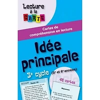 Idée principale, 3e cycle (5e et 6e années) : cartes de compréhension en lecture: cartes de compréhension en lecture