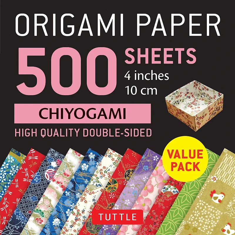 Origami Paper 500 sheets Chiyogami Patterns 4 (10 cm): Tuttle Origami Paper: Double-Sided Origami Sheets Printed with 12 Different Illustrated Patterns