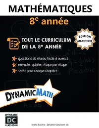 Dynamic Math book Atlantic 8e année