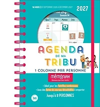 Agenda de ma tribu Mémoniak 2027: 1 colonne par personne