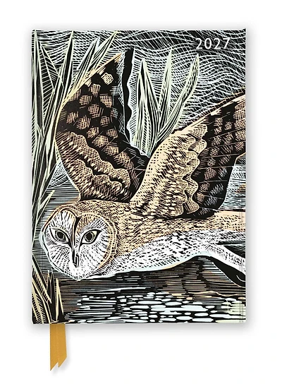 Angela Harding: Marsh Owl 2027 Luxury Diary Planner - Page to View with Notes