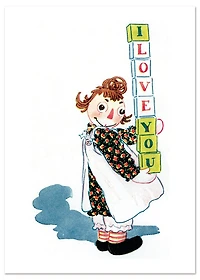 Raggedy Ann Sends Her Love Friendship Greeting Card