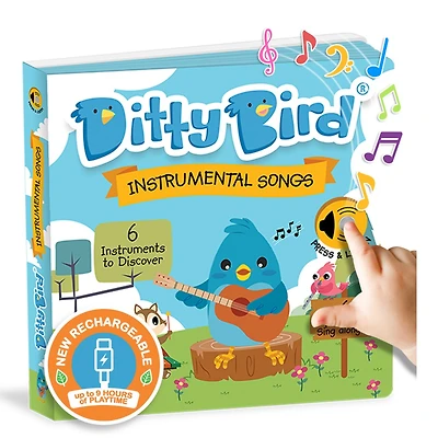 Ditty Bird | Musical Instruments | Interactive Musical Book for toddlers 1- 3 | Baby Sound Book | Sing-Along boardbook for babies