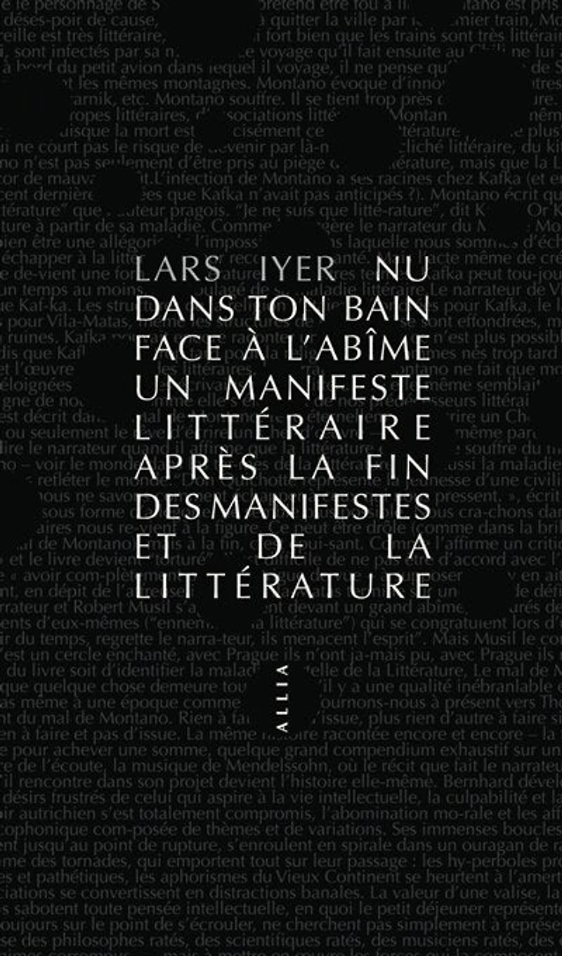 Nu dans ton bain face à l'abîme: Un Manifeste Littéraire Après La Fin Des Manifestes Et De La Littérature